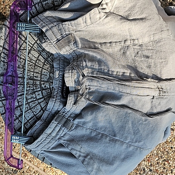 Sincerely Jules light Khaki 100% linen cargo pockets pants trousers size L - Picture 8 of 11